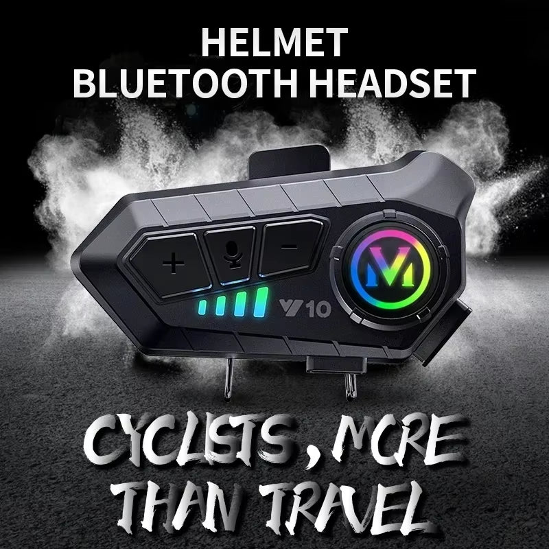 Y10 Motorcycle Helmet Bluetooth Headset 2000Mah Super Long Standby Wireless Hands-Free Waterproof Motorbike Earphone