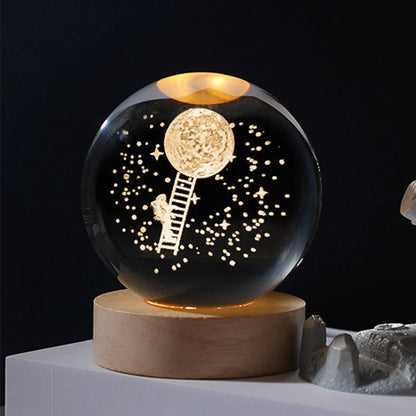 3D Galaxy Crystal Ball Lamp – USB Night Light