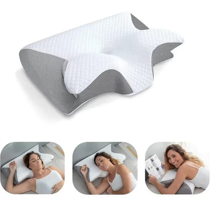 Neck Pillow 1Pc Memory Foam Cervical Pillow, 2 in 1 Ergonomic Contour Orthopedic Pillow for Neck Pain, Contoured Support Pillows