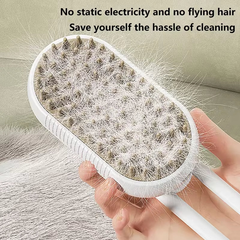 3-in-1 Electric Pet Brush – Hair Removal & Massage Tool