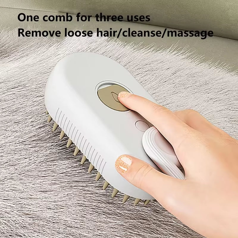 3-in-1 Electric Pet Brush – Hair Removal & Massage Tool