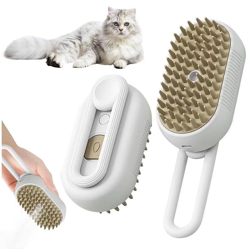 3-in-1 Electric Pet Brush – Hair Removal & Massage Tool